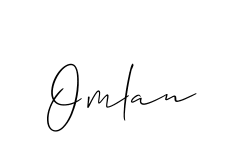 Design your own signature with our free online signature maker. With this signature software, you can create a handwritten (Allison_Script) signature for name Omlan. Omlan signature style 2 images and pictures png