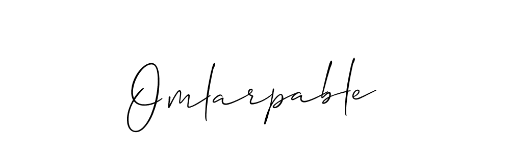 if you are searching for the best signature style for your name Omlarpable. so please give up your signature search. here we have designed multiple signature styles  using Allison_Script. Omlarpable signature style 2 images and pictures png