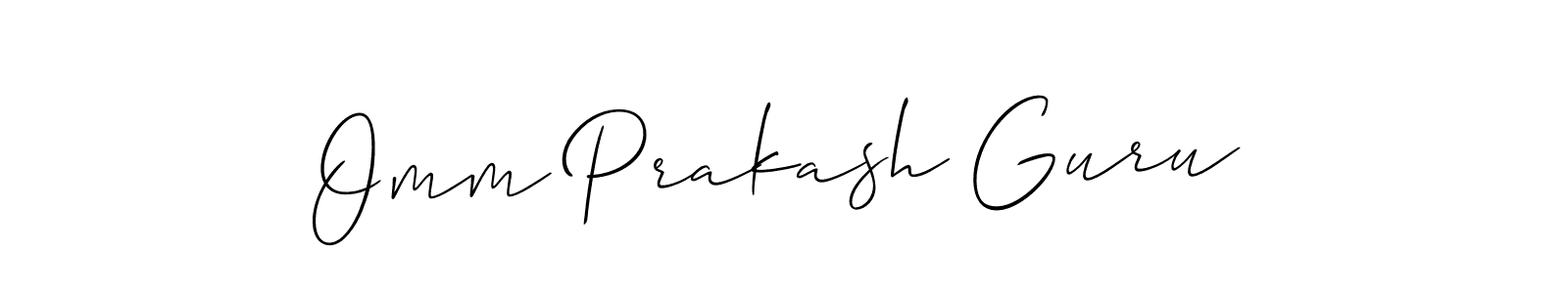 Use a signature maker to create a handwritten signature online. With this signature software, you can design (Allison_Script) your own signature for name Omm Prakash Guru. Omm Prakash Guru signature style 2 images and pictures png