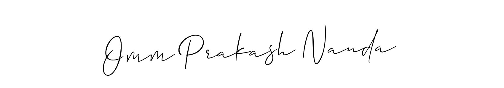 if you are searching for the best signature style for your name Omm Prakash Nanda. so please give up your signature search. here we have designed multiple signature styles  using Allison_Script. Omm Prakash Nanda signature style 2 images and pictures png