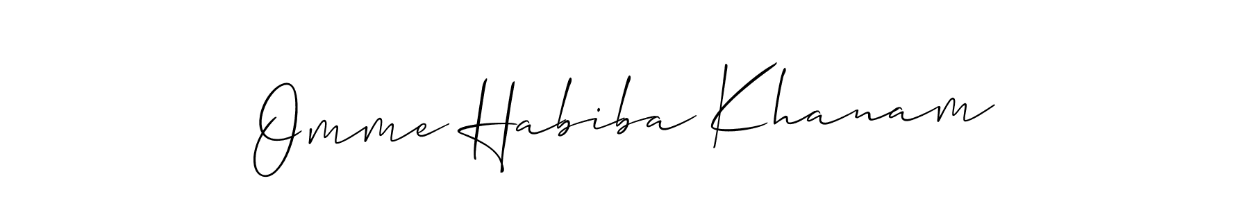 Also we have Omme Habiba Khanam name is the best signature style. Create professional handwritten signature collection using Allison_Script autograph style. Omme Habiba Khanam signature style 2 images and pictures png