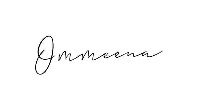 Create a beautiful signature design for name Ommeena. With this signature (Allison_Script) fonts, you can make a handwritten signature for free. Ommeena signature style 2 images and pictures png