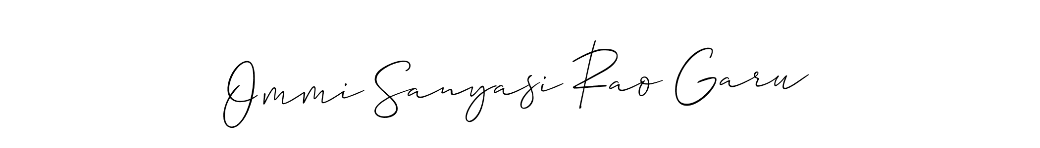 Make a beautiful signature design for name Ommi Sanyasi Rao Garu. With this signature (Allison_Script) style, you can create a handwritten signature for free. Ommi Sanyasi Rao Garu signature style 2 images and pictures png