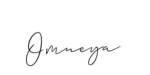 Use a signature maker to create a handwritten signature online. With this signature software, you can design (Allison_Script) your own signature for name Omneya. Omneya signature style 2 images and pictures png