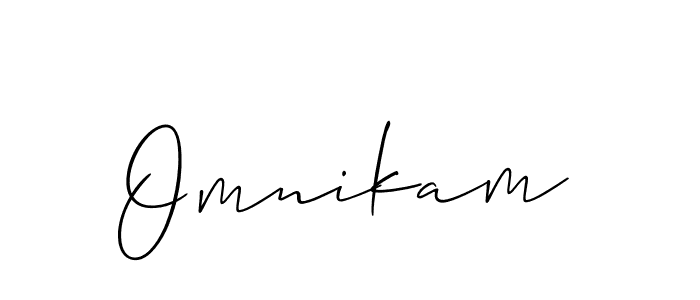 Make a beautiful signature design for name Omnikam. With this signature (Allison_Script) style, you can create a handwritten signature for free. Omnikam signature style 2 images and pictures png