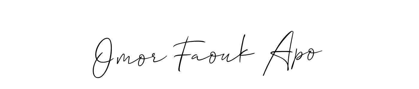 Also we have Omor Faouk Apo name is the best signature style. Create professional handwritten signature collection using Allison_Script autograph style. Omor Faouk Apo signature style 2 images and pictures png