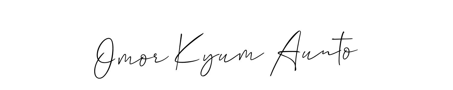 Make a short Omor Kyum Aunto signature style. Manage your documents anywhere anytime using Allison_Script. Create and add eSignatures, submit forms, share and send files easily. Omor Kyum Aunto signature style 2 images and pictures png