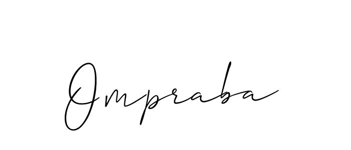 Use a signature maker to create a handwritten signature online. With this signature software, you can design (Allison_Script) your own signature for name Ompraba. Ompraba signature style 2 images and pictures png