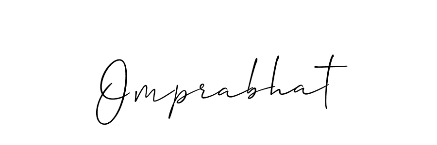 Use a signature maker to create a handwritten signature online. With this signature software, you can design (Allison_Script) your own signature for name Omprabhat. Omprabhat signature style 2 images and pictures png