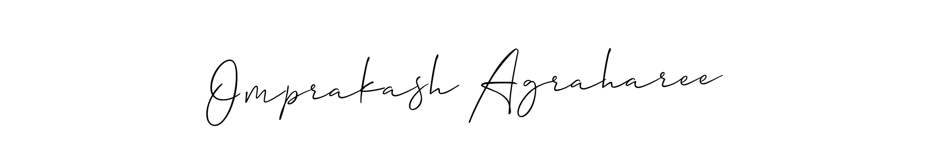if you are searching for the best signature style for your name Omprakash Agraharee. so please give up your signature search. here we have designed multiple signature styles  using Allison_Script. Omprakash Agraharee signature style 2 images and pictures png