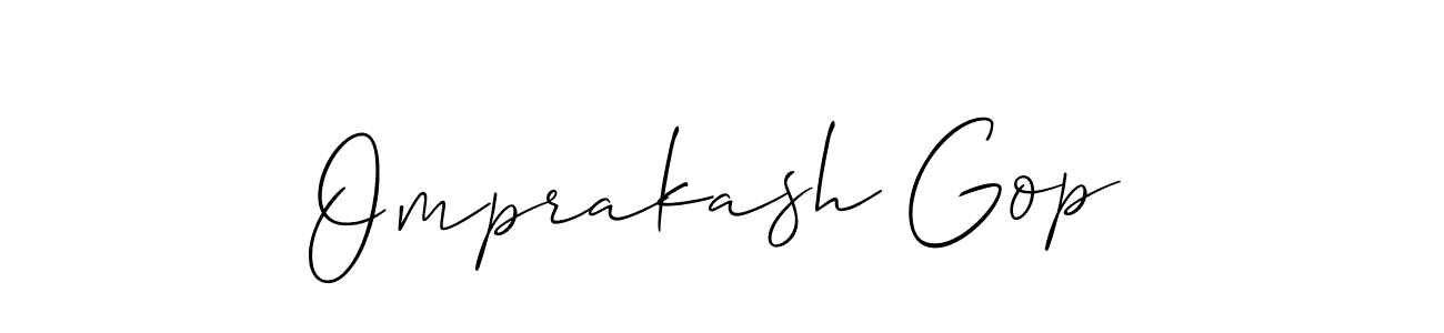 How to make Omprakash Gop name signature. Use Allison_Script style for creating short signs online. This is the latest handwritten sign. Omprakash Gop signature style 2 images and pictures png