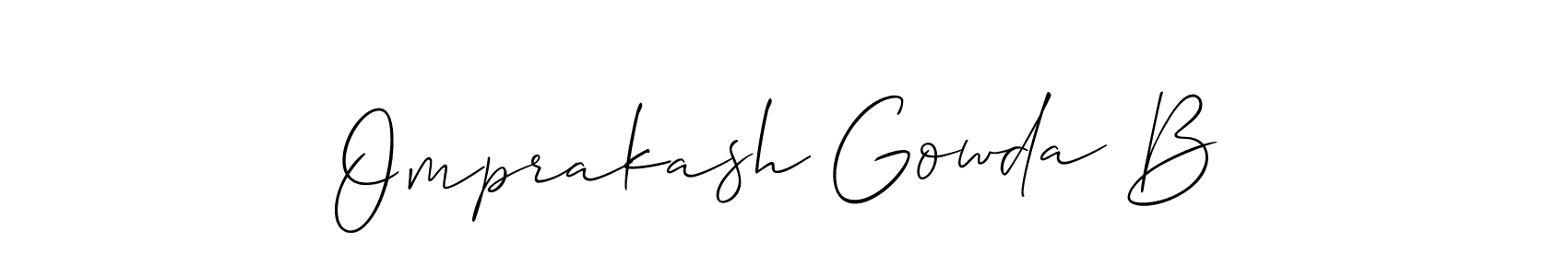 Make a beautiful signature design for name Omprakash Gowda B. With this signature (Allison_Script) style, you can create a handwritten signature for free. Omprakash Gowda B signature style 2 images and pictures png
