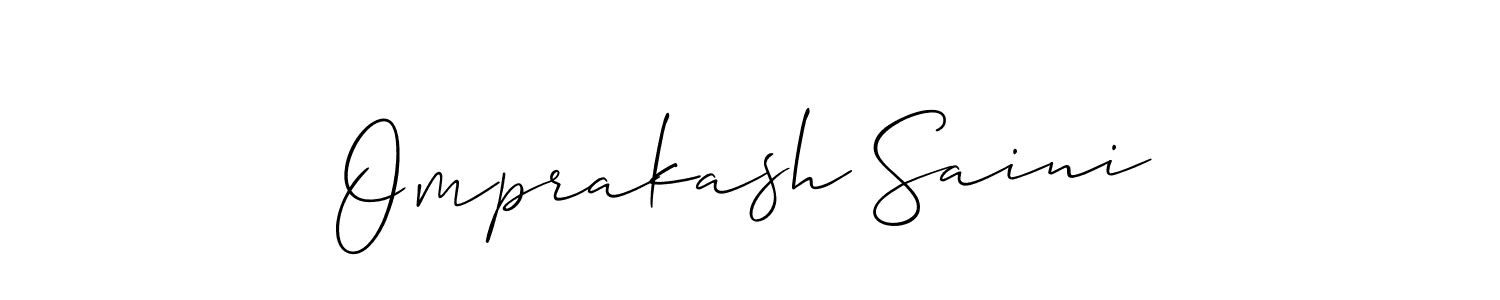 Make a beautiful signature design for name Omprakash Saini. With this signature (Allison_Script) style, you can create a handwritten signature for free. Omprakash Saini signature style 2 images and pictures png