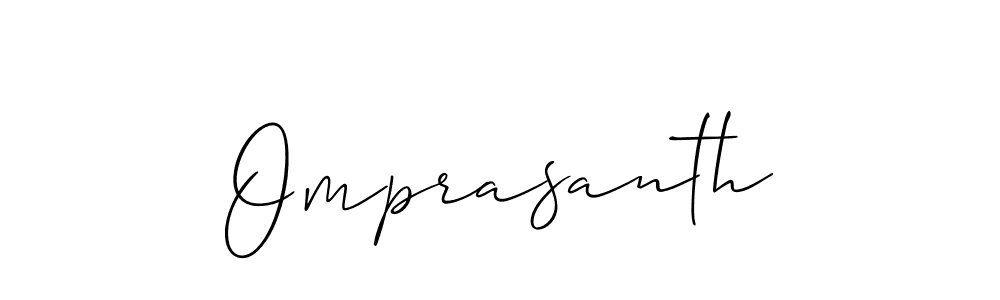 if you are searching for the best signature style for your name Omprasanth. so please give up your signature search. here we have designed multiple signature styles  using Allison_Script. Omprasanth signature style 2 images and pictures png