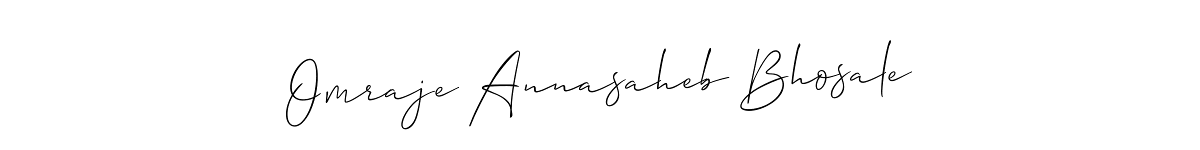How to make Omraje Annasaheb Bhosale name signature. Use Allison_Script style for creating short signs online. This is the latest handwritten sign. Omraje Annasaheb Bhosale signature style 2 images and pictures png