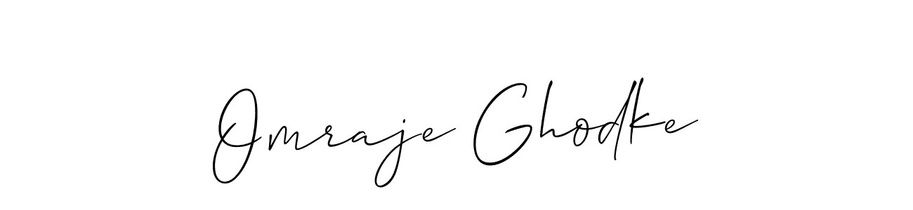 Use a signature maker to create a handwritten signature online. With this signature software, you can design (Allison_Script) your own signature for name Omraje Ghodke. Omraje Ghodke signature style 2 images and pictures png