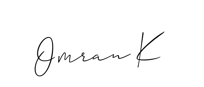 Design your own signature with our free online signature maker. With this signature software, you can create a handwritten (Allison_Script) signature for name Omran K. Omran K signature style 2 images and pictures png