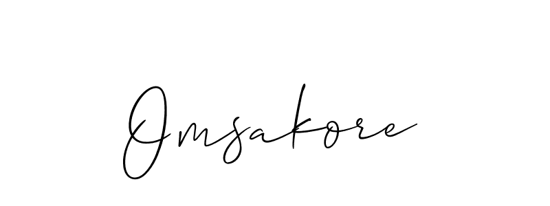 How to make Omsakore signature? Allison_Script is a professional autograph style. Create handwritten signature for Omsakore name. Omsakore signature style 2 images and pictures png