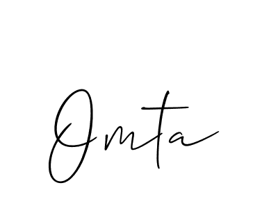 How to Draw Omta signature style? Allison_Script is a latest design signature styles for name Omta. Omta signature style 2 images and pictures png