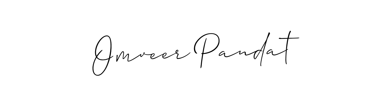 Use a signature maker to create a handwritten signature online. With this signature software, you can design (Allison_Script) your own signature for name Omveer Pandat. Omveer Pandat signature style 2 images and pictures png