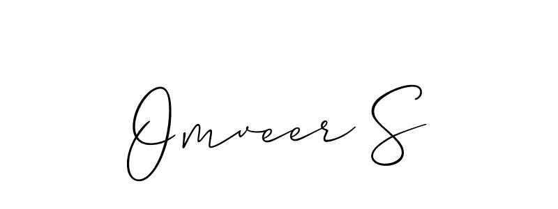 Make a beautiful signature design for name Omveer S. With this signature (Allison_Script) style, you can create a handwritten signature for free. Omveer S signature style 2 images and pictures png