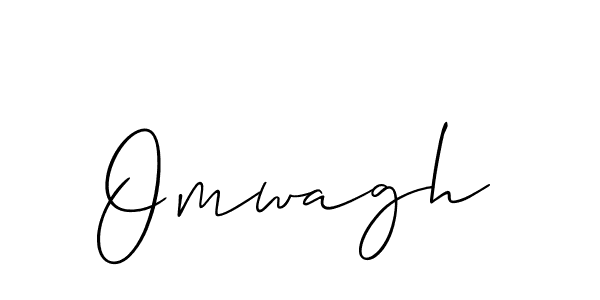 The best way (Allison_Script) to make a short signature is to pick only two or three words in your name. The name Omwagh include a total of six letters. For converting this name. Omwagh signature style 2 images and pictures png