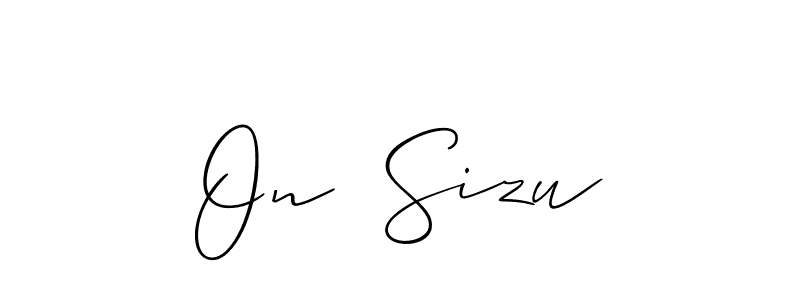 Design your own signature with our free online signature maker. With this signature software, you can create a handwritten (Allison_Script) signature for name On  Sizu. On  Sizu signature style 2 images and pictures png