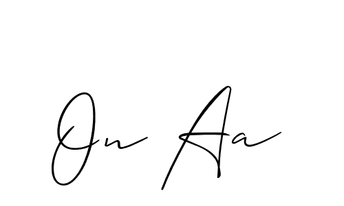 Also You can easily find your signature by using the search form. We will create On Aa name handwritten signature images for you free of cost using Allison_Script sign style. On Aa signature style 2 images and pictures png