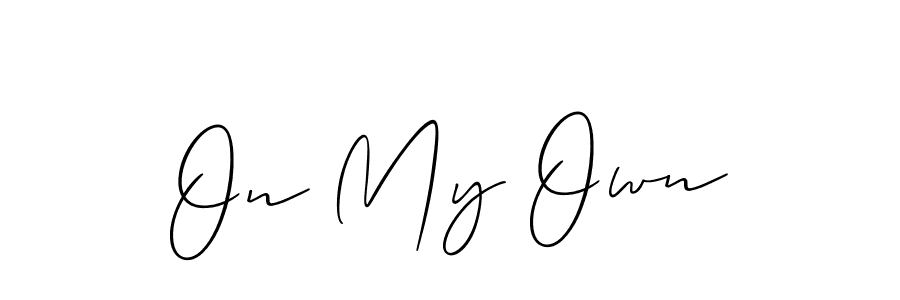 How to make On My Own signature? Allison_Script is a professional autograph style. Create handwritten signature for On My Own name. On My Own signature style 2 images and pictures png