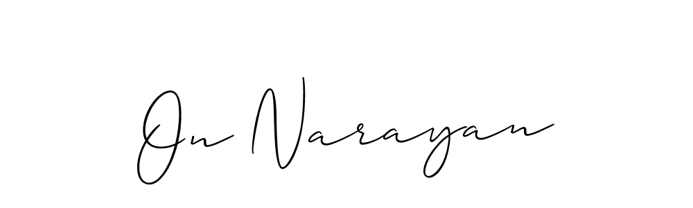 Also You can easily find your signature by using the search form. We will create On Narayan name handwritten signature images for you free of cost using Allison_Script sign style. On Narayan signature style 2 images and pictures png