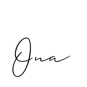 Design your own signature with our free online signature maker. With this signature software, you can create a handwritten (Allison_Script) signature for name Ona. Ona signature style 2 images and pictures png