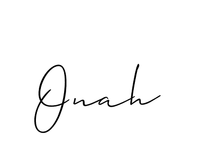 Use a signature maker to create a handwritten signature online. With this signature software, you can design (Allison_Script) your own signature for name Onah. Onah signature style 2 images and pictures png