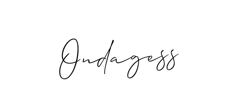 if you are searching for the best signature style for your name Ondagess. so please give up your signature search. here we have designed multiple signature styles  using Allison_Script. Ondagess signature style 2 images and pictures png