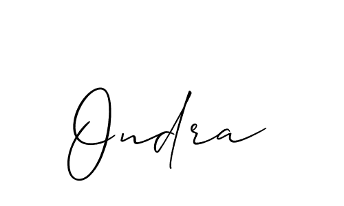 Make a beautiful signature design for name Ondra. With this signature (Allison_Script) style, you can create a handwritten signature for free. Ondra signature style 2 images and pictures png