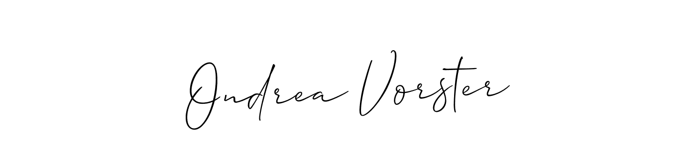 How to Draw Ondrea Vorster signature style? Allison_Script is a latest design signature styles for name Ondrea Vorster. Ondrea Vorster signature style 2 images and pictures png