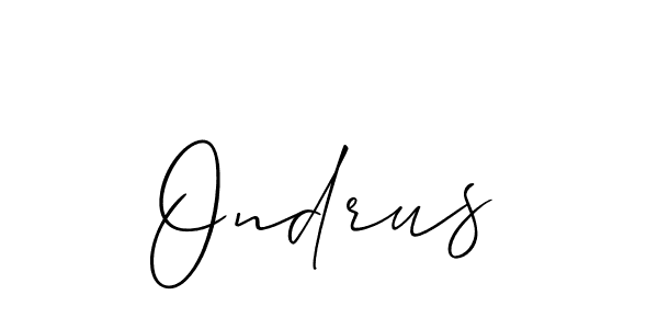 Design your own signature with our free online signature maker. With this signature software, you can create a handwritten (Allison_Script) signature for name Ondrus. Ondrus signature style 2 images and pictures png