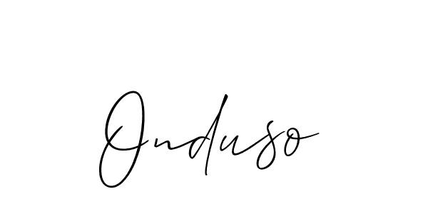 Allison_Script is a professional signature style that is perfect for those who want to add a touch of class to their signature. It is also a great choice for those who want to make their signature more unique. Get Onduso name to fancy signature for free. Onduso signature style 2 images and pictures png