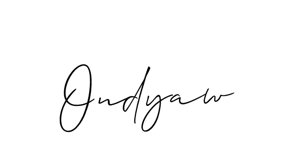 It looks lik you need a new signature style for name Ondyaw. Design unique handwritten (Allison_Script) signature with our free signature maker in just a few clicks. Ondyaw signature style 2 images and pictures png