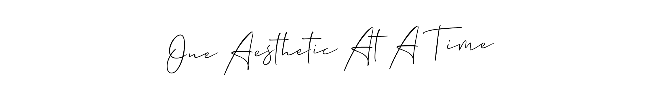 Use a signature maker to create a handwritten signature online. With this signature software, you can design (Allison_Script) your own signature for name One Aesthetic At A Time. One Aesthetic At A Time signature style 2 images and pictures png