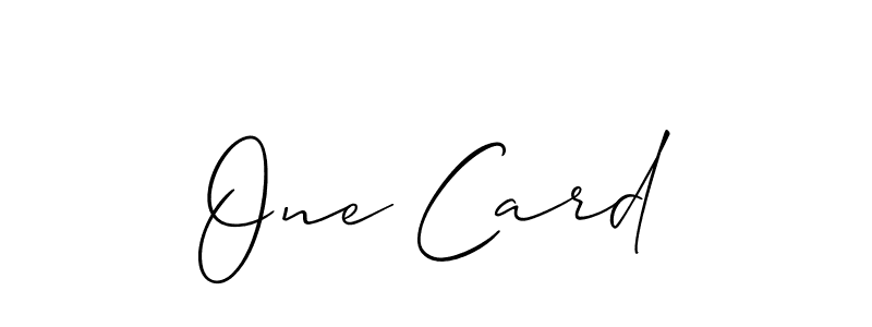 It looks lik you need a new signature style for name One Card. Design unique handwritten (Allison_Script) signature with our free signature maker in just a few clicks. One Card signature style 2 images and pictures png