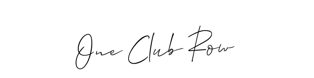 if you are searching for the best signature style for your name One Club Row. so please give up your signature search. here we have designed multiple signature styles  using Allison_Script. One Club Row signature style 2 images and pictures png