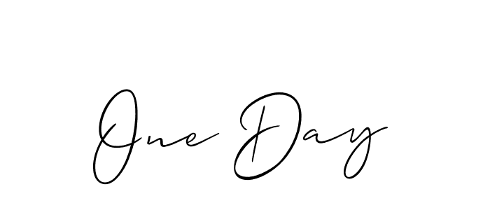 Create a beautiful signature design for name One Day. With this signature (Allison_Script) fonts, you can make a handwritten signature for free. One Day signature style 2 images and pictures png