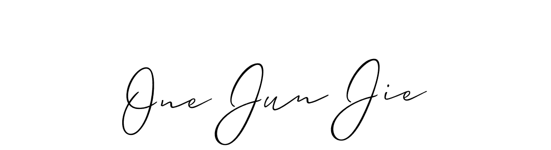 Make a beautiful signature design for name One Jun Jie. With this signature (Allison_Script) style, you can create a handwritten signature for free. One Jun Jie signature style 2 images and pictures png