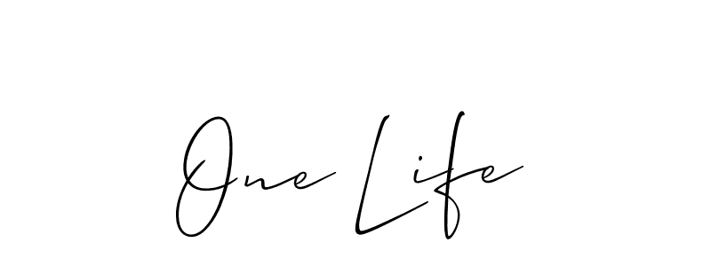 Make a beautiful signature design for name One Life. With this signature (Allison_Script) style, you can create a handwritten signature for free. One Life signature style 2 images and pictures png