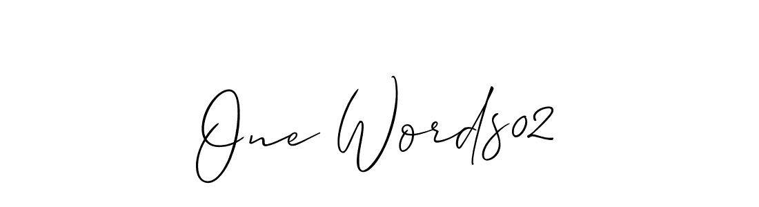 Create a beautiful signature design for name One Words02. With this signature (Allison_Script) fonts, you can make a handwritten signature for free. One Words02 signature style 2 images and pictures png