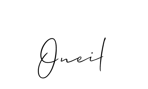 Make a beautiful signature design for name Oneil. With this signature (Allison_Script) style, you can create a handwritten signature for free. Oneil signature style 2 images and pictures png