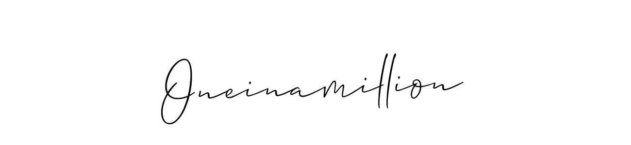 Also You can easily find your signature by using the search form. We will create Oneinamillion name handwritten signature images for you free of cost using Allison_Script sign style. Oneinamillion signature style 2 images and pictures png