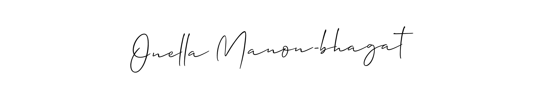 Also You can easily find your signature by using the search form. We will create Onella Manon-bhagat name handwritten signature images for you free of cost using Allison_Script sign style. Onella Manon-bhagat signature style 2 images and pictures png