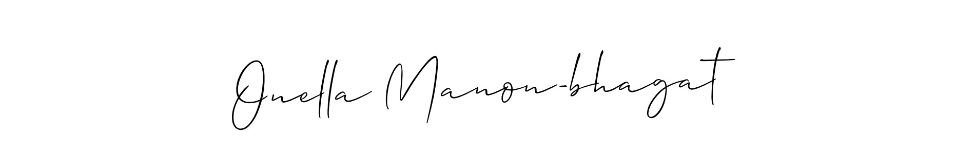 if you are searching for the best signature style for your name Onella Manon-bhagat. so please give up your signature search. here we have designed multiple signature styles  using Allison_Script. Onella Manon-bhagat signature style 2 images and pictures png