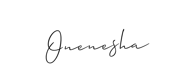 if you are searching for the best signature style for your name Onenesha. so please give up your signature search. here we have designed multiple signature styles  using Allison_Script. Onenesha signature style 2 images and pictures png